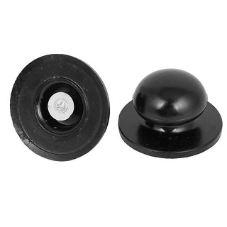 2PCS Black Plastic Pot Cover Circle Lid Handle Knob Grip Handgrip