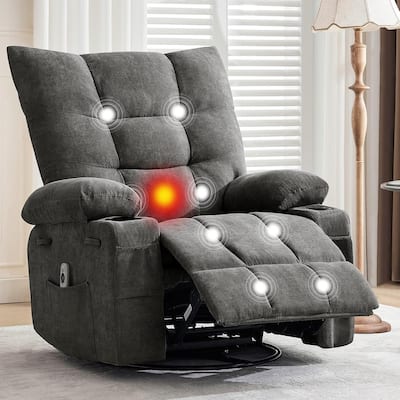360 Degree Swivel Rocking Single Sofa with Cup Holders