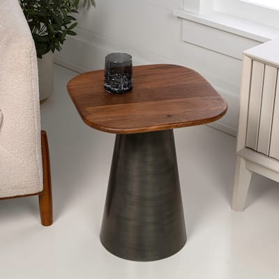 Skye 18" Square Wood/Metal Accent Table - 15.75L x 15.75W x 18H