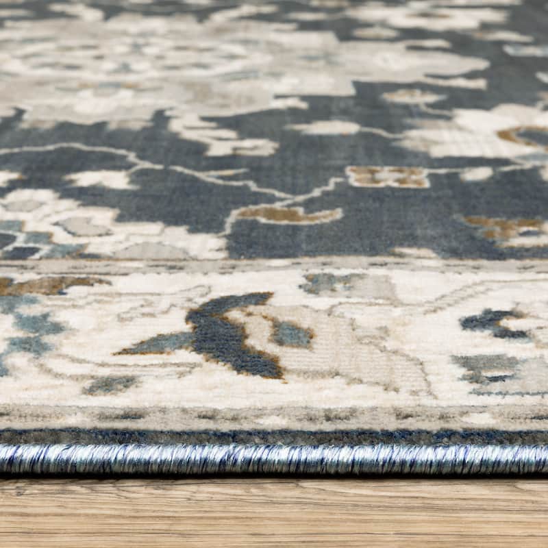 Style Haven Everly Bordered Traditional Blue/ Beige Area Rug