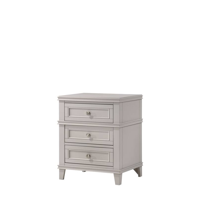 3 Drawer Nightstand W/ USB - Gray