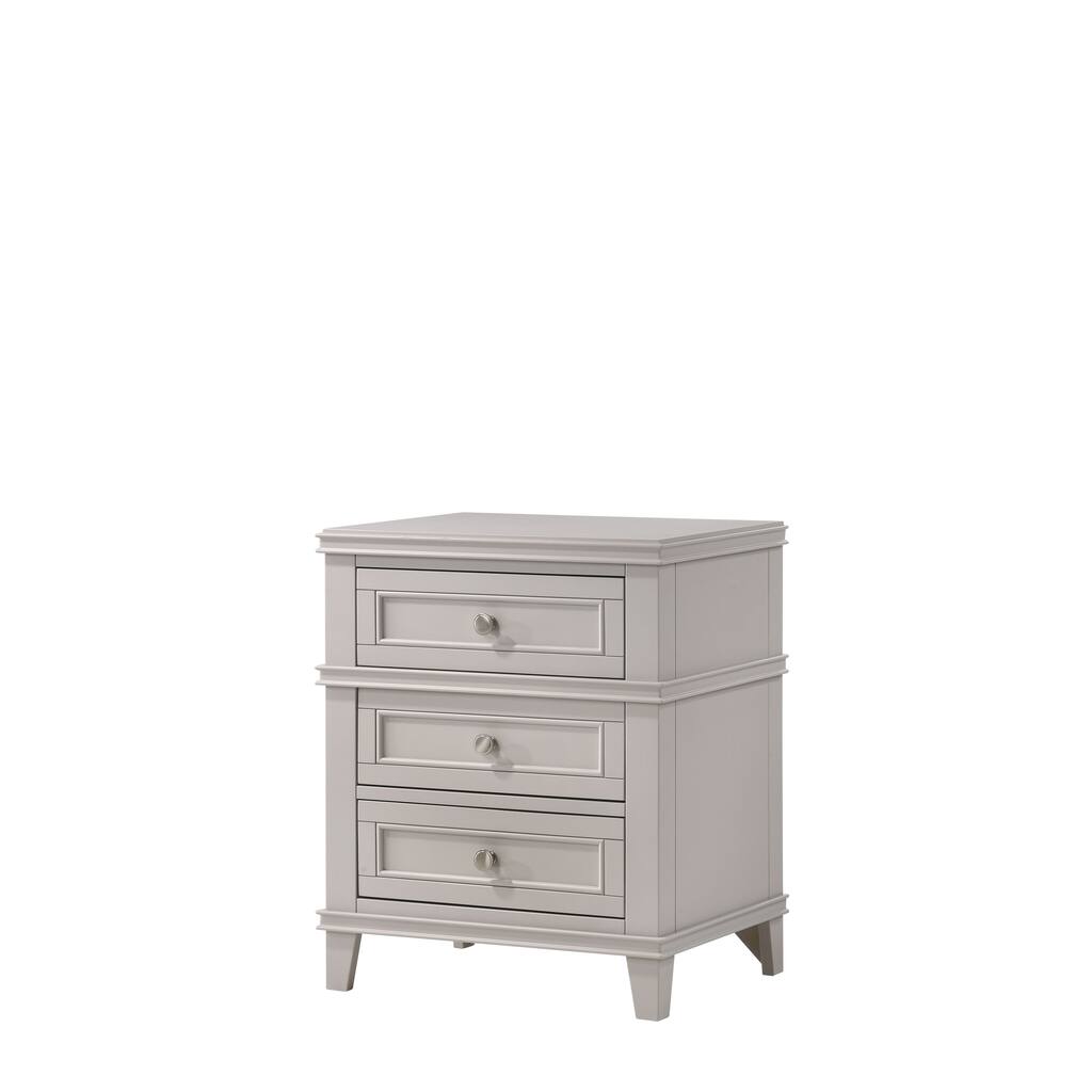 3-Drawer Nightstand with USB Charging Port and Poplar Solids