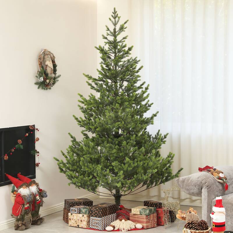 HOMCOM Artificial Christmas Tree - Sparse Realistic Cedar Branches, Easy Assembly, Green