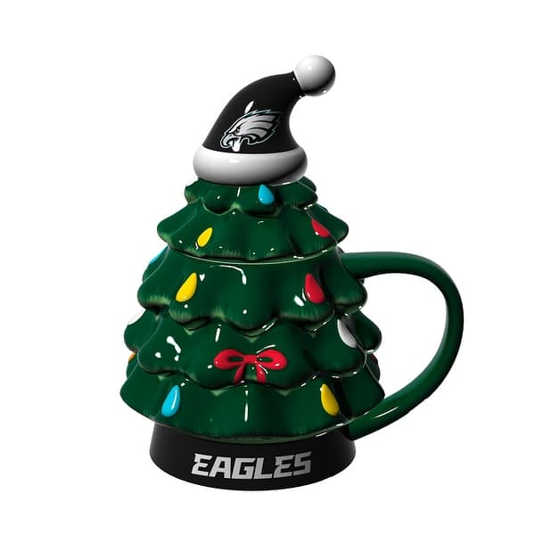 Philadelphia Eagles, 14 oz Ceramic Christmas Tree Cup Gift Set