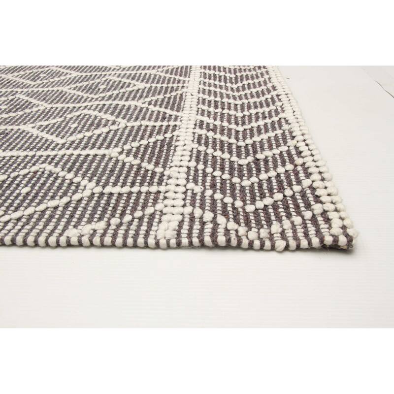 ECARPETGALLERY Braid weave Sienna Dark Grey Wool Rug - 4'11 x 8'0