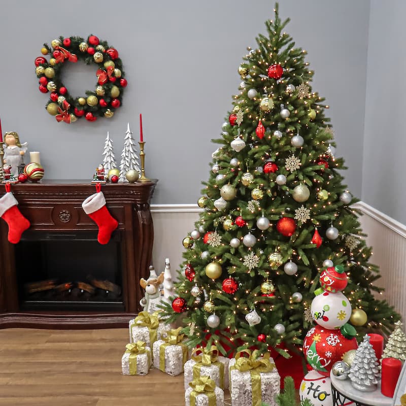 National Tree Company 6.5 ft. Jersey Fraser Fir Medium Tree with Dual Color® LED Lights - 6.5 Foot