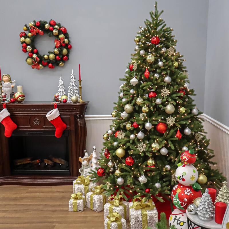 National Tree Company 7.5 ft. Feel-Real Pre-Lit Jersey Fraser Christmas Tree - 7.5 Foot