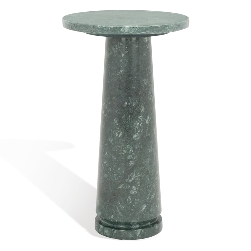 SAFAVIEH Couture Valentia Round Marble Accent Table - 10" W x 10" D x 18" H - Green