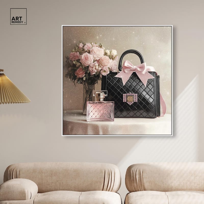 Delicate Purse and Perfume Canvas by Art Remedy