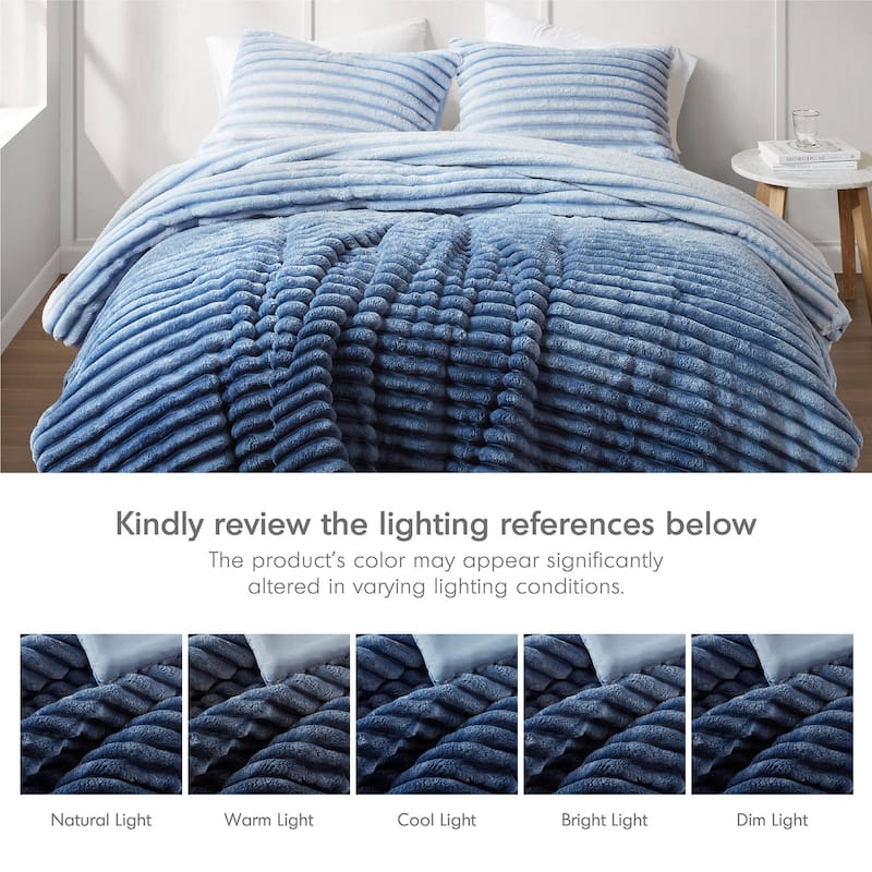 Chelsea Square Avril Fluffy Ribbed Plush Comforter Set