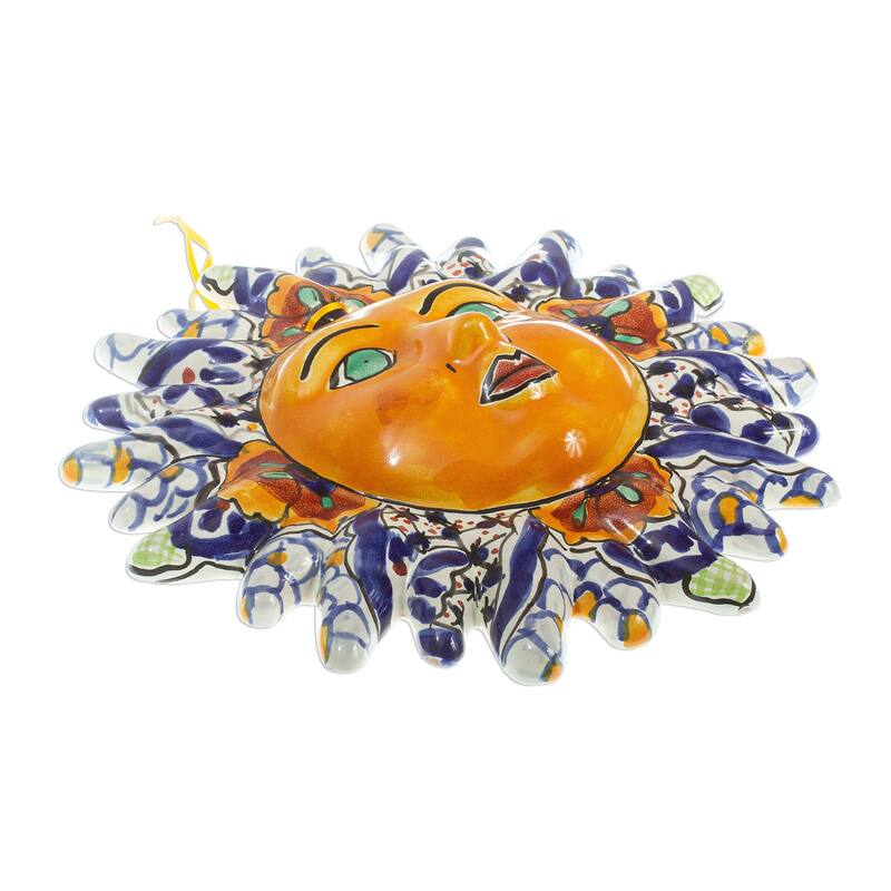 Novica Handmade Beneficent Sun Ceramic Wall Accent