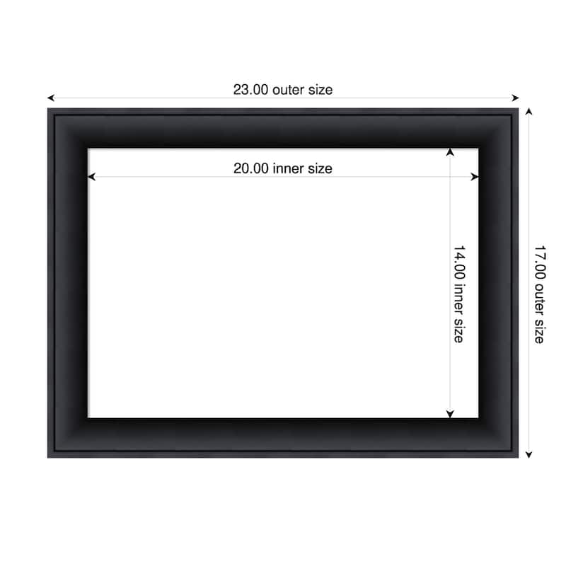 Amanti Art Nero Black Framed Dry Erase Magnetic Board - 23 x 17 in