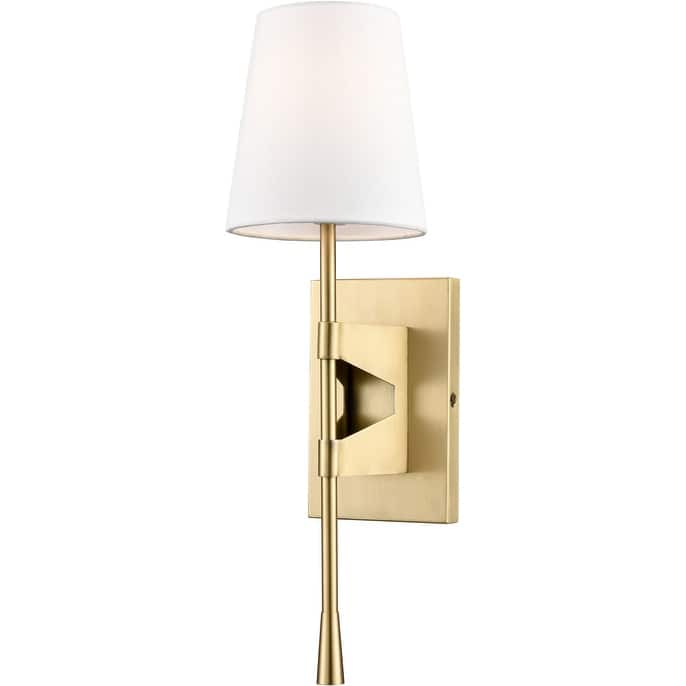 Millennium Lighting 212001 20" Tall Wall Sconce with Linen Shade - ADA - Vintage Brass
