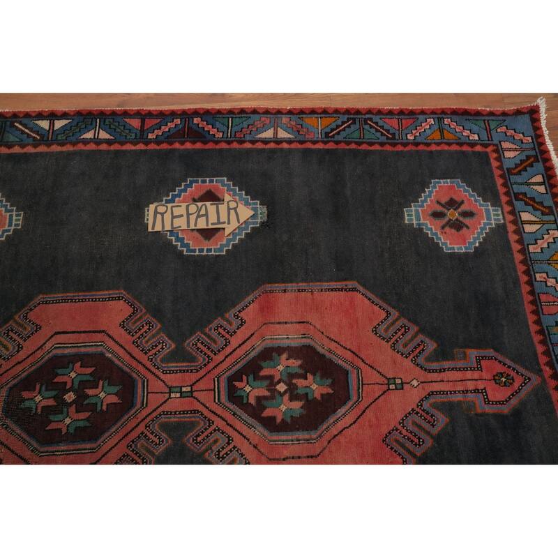 Hand Knotted Oriental 100% Wool Carpet Traditional Tribal Greys & Charcoal Tabriz Area Rug - 8' 8'' X 4' 6''