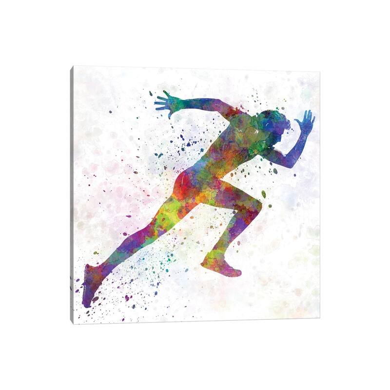 iCanvas "Man Running Sprinting Jogging I" by Paul Rommer Canvas Print