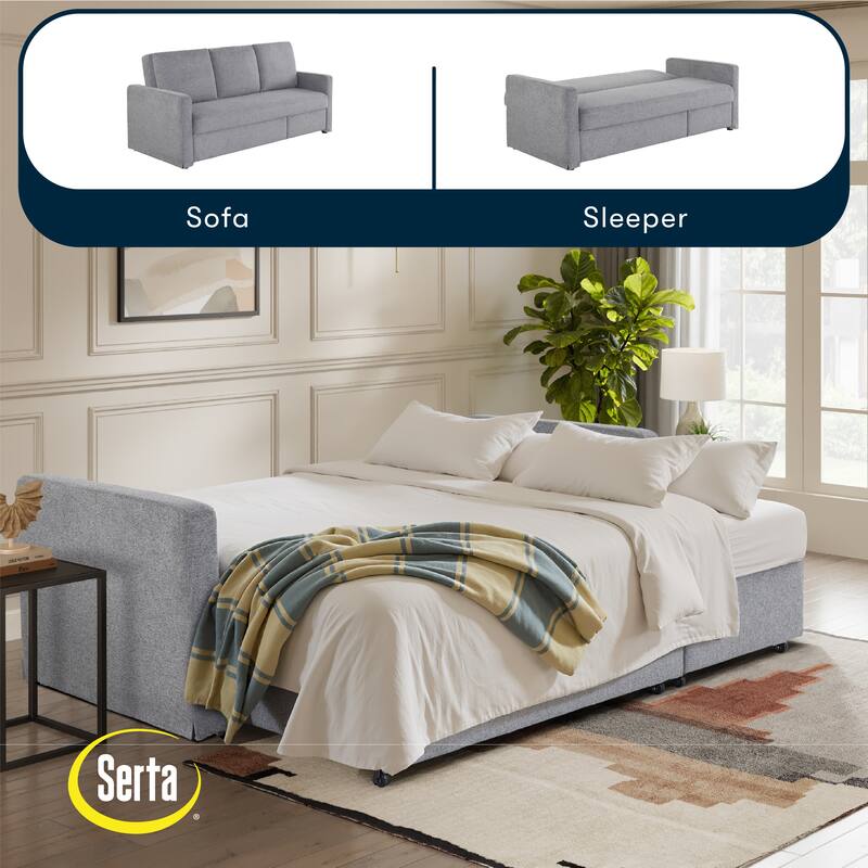 Serta Mia Convertible Sofa in Woven Polyester Fabric