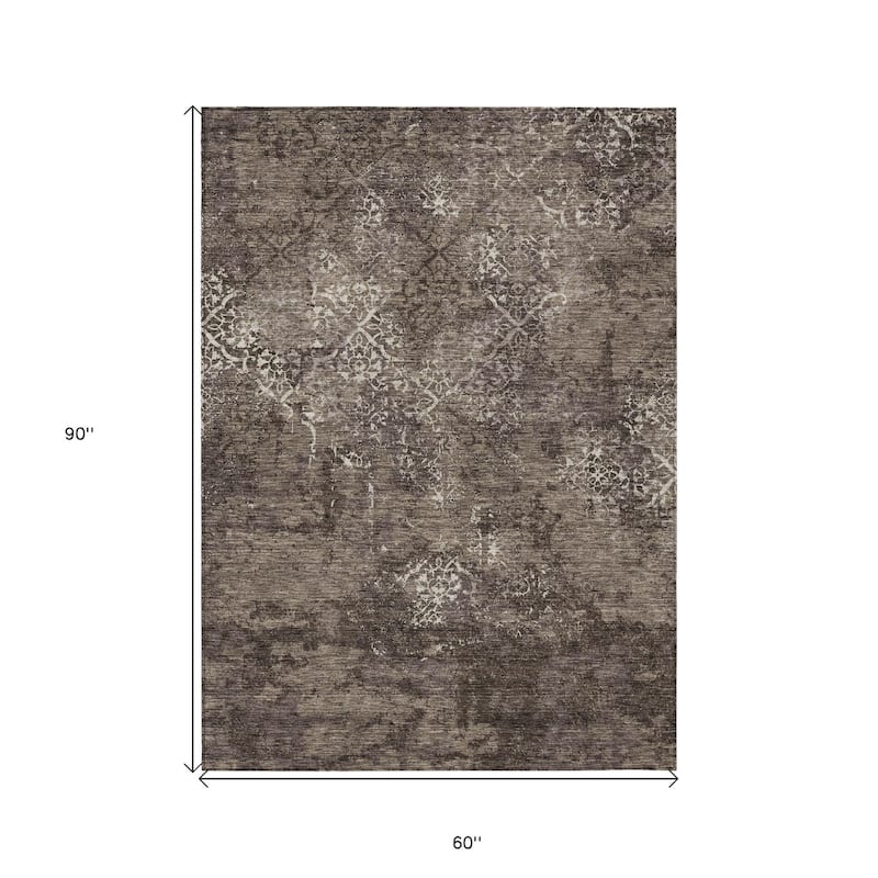 HomeRoots Floral Transitional Rectangle Outdoor Rug