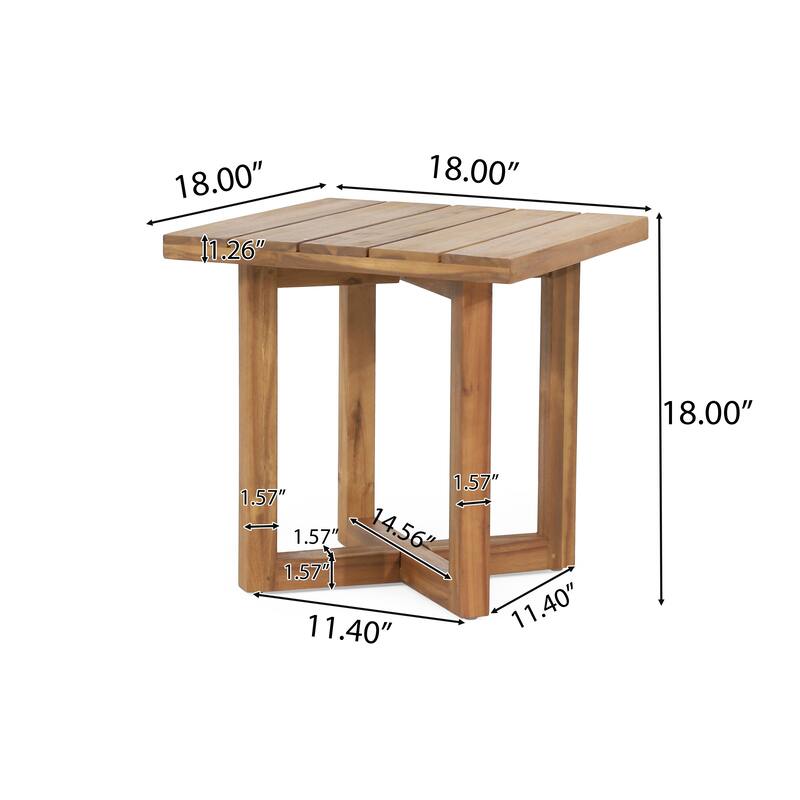 Christopher Knight Home - Modern Outdoor Solid Acacia Wood Lounge Chair Set with Adjustable Recline and Side Table - 80.50"L