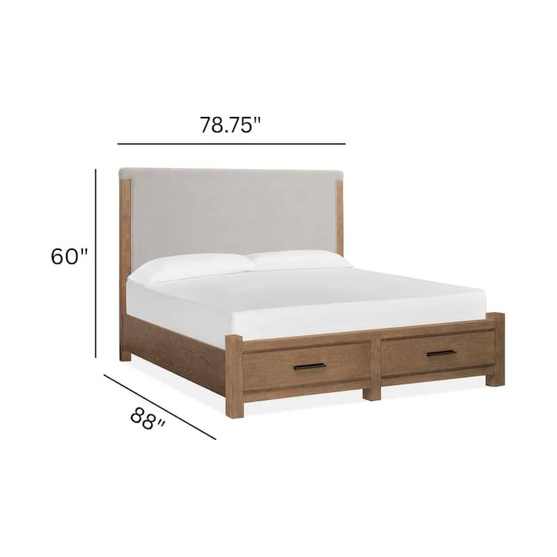 Magnussen Home Plum Creek Sierra Brown Upholstered Panel Storage Bed