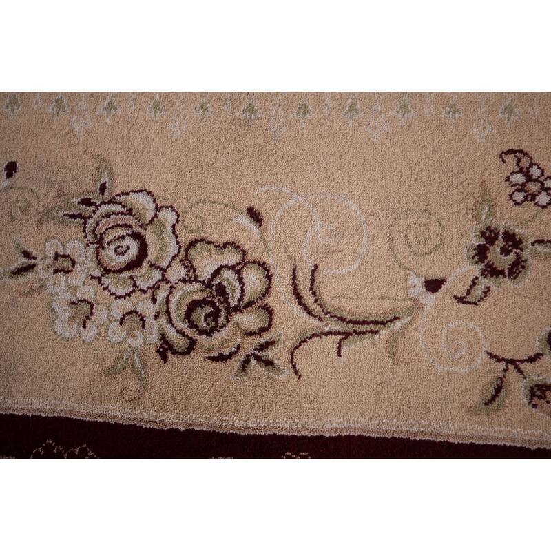 Victorian Style Floral Kashan Turkish Area Rug Machine Made Carpet - 9'9" x 13'3"