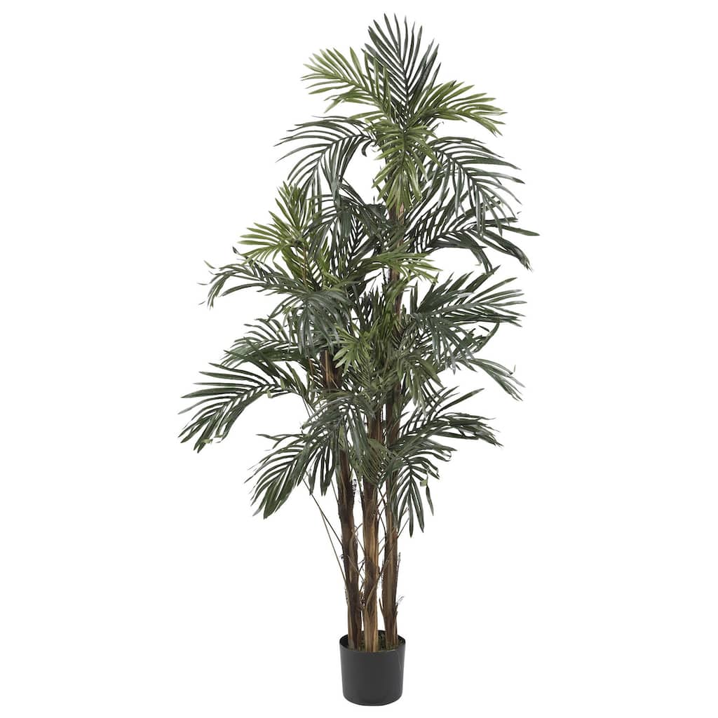 Artificial Boston Fern 30 Inch Tall in Cement Planter - Realistic Lush Green Leaves for Indoor Decor - 60