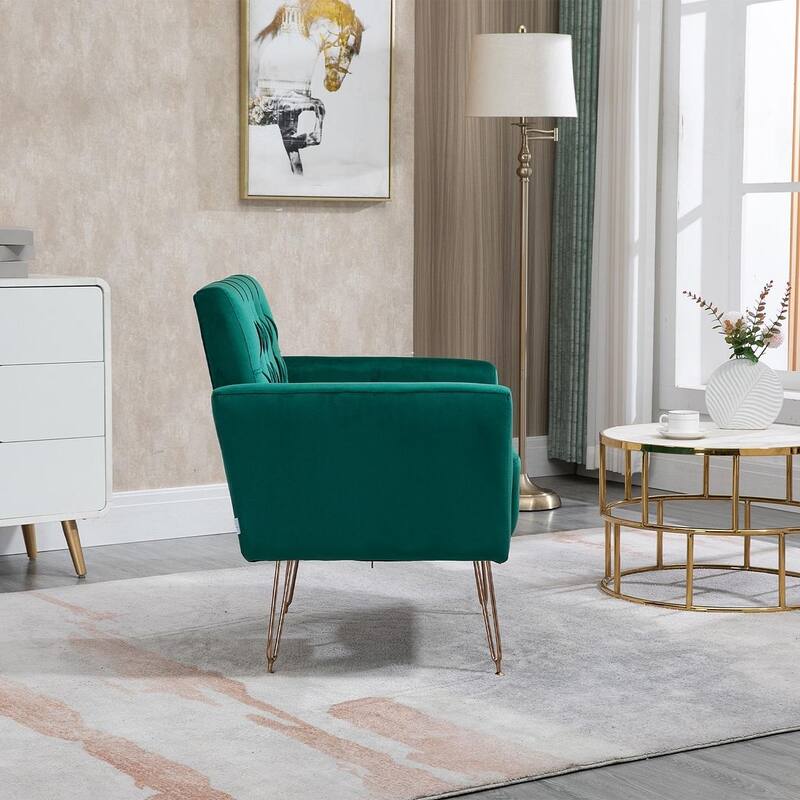 Modern Upholstered Velvet Accent Chair