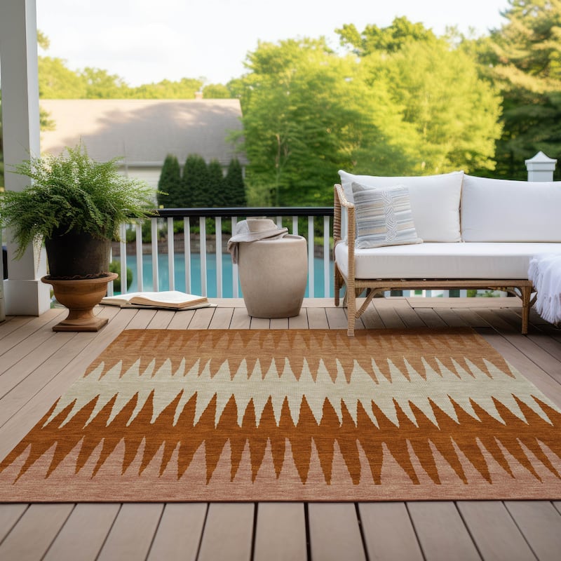 Machine Washable Indoor/ Outdoor Chantille Contemporary Ombre Rug