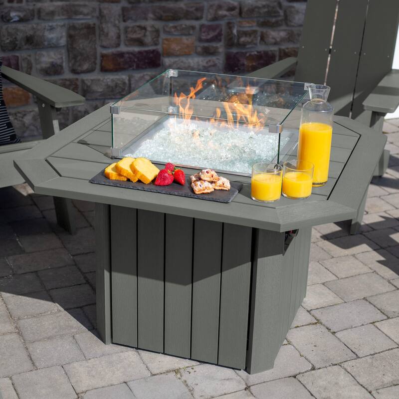 HIGHWOOD Modern Adirondack 5-Piece Fire Pit Conversation Set