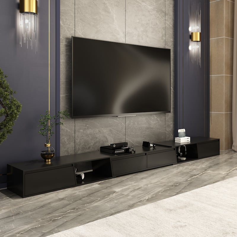 TV Stand Modern Extendable TV Stand in Stretch for TVs up to 120"