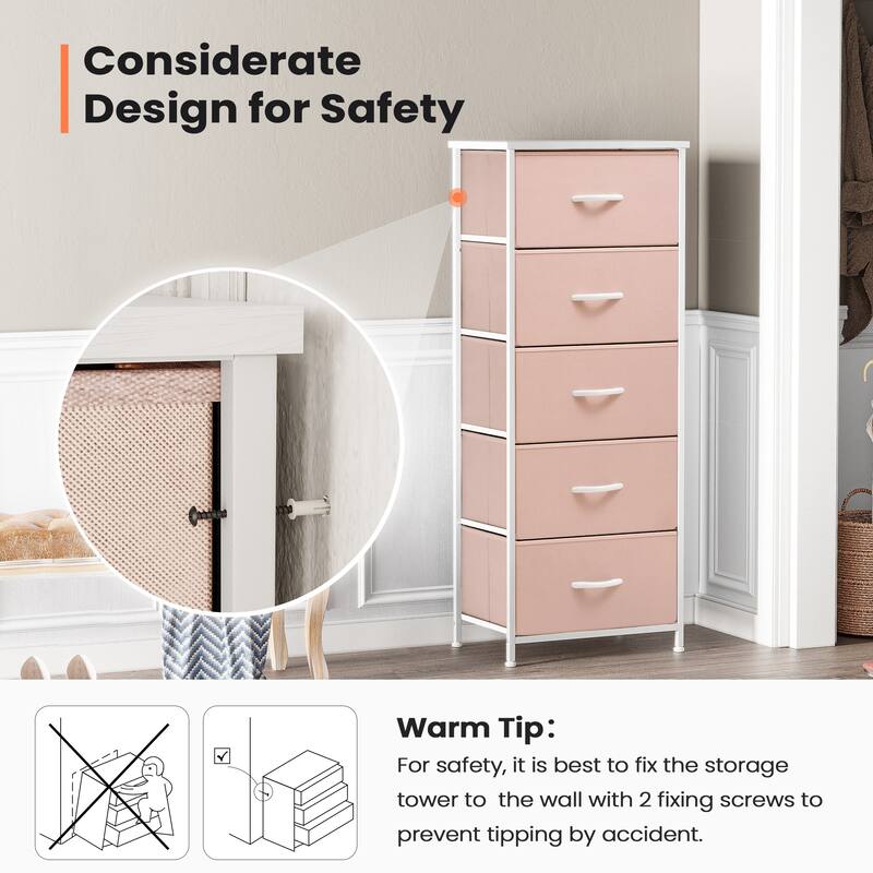 Pellebant 5 Drawers Vertical Storage Tower Organizer