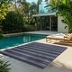 preview thumbnail 5 of 11, Gertmenian Solterra Modern Casual Lodge Weather Resistant Polypropylene Flatweave Indoor/ Outdoor Area Rug Collection Vista Navy White - 8'9"x13'1"