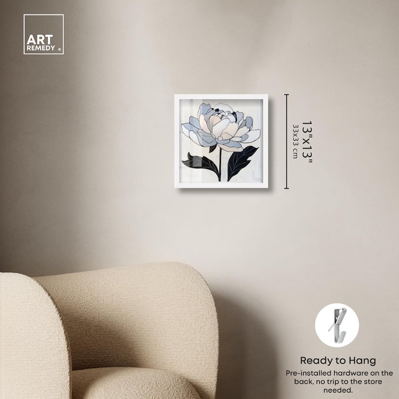 Gray Scale Flower I Shadowbox by Art Remedy