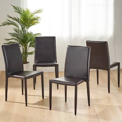 Comstock Bonded Leather Stackable Dining Chairs (Set of 4) by Christopher Knight Home