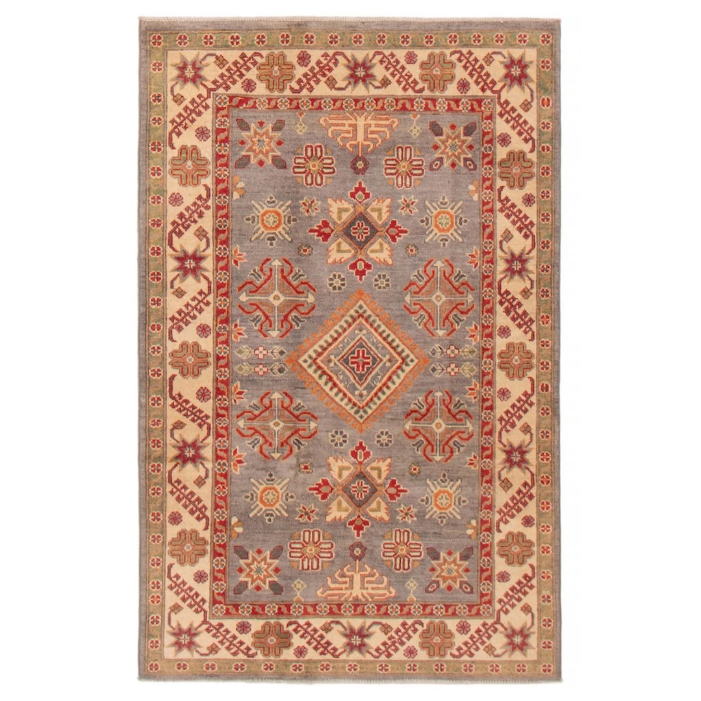 ECARPETGALLERY Hand-knotted Finest Ghazni Grey Wool Rug - 3'10 x 6'0