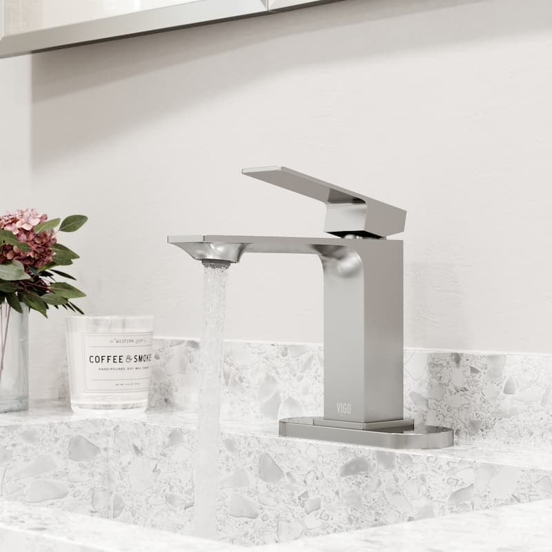 VIGO Dunn 6" H Single Handle Single Hole Bathroom Faucet