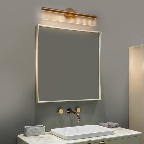 Modern LED Bathroom Vanity Lights 24.2" Long Strip Gold Wall Sconces - 24.2" L x 3.1" W x 6.5" H
