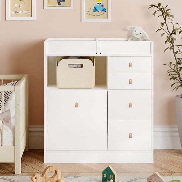 slide 2 of 21, Baby Changing Table Dresser Nursery Dresser Chest Changing Station White