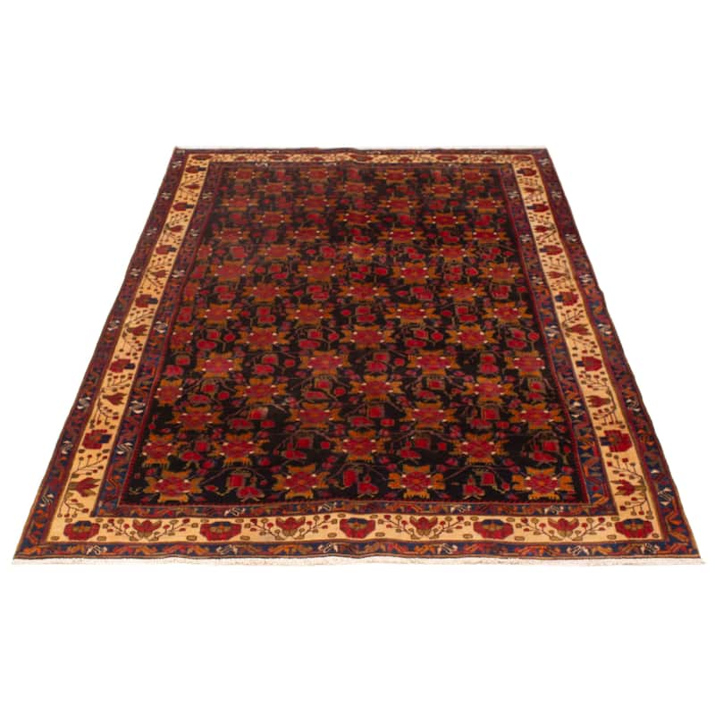 ECARPETGALLERY Hand-knotted Melis Vintage Black, Red Wool Rug - 6'8 x 9'7