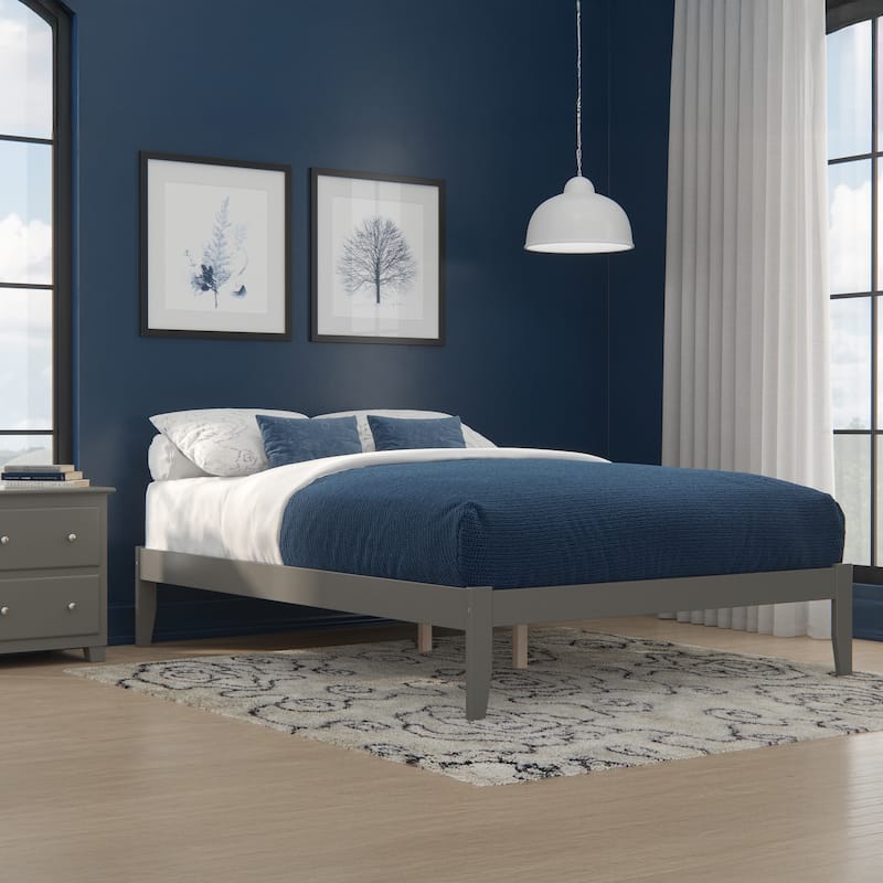 AFI Colorado Platform Bed with Charging Station - Grey - Queen