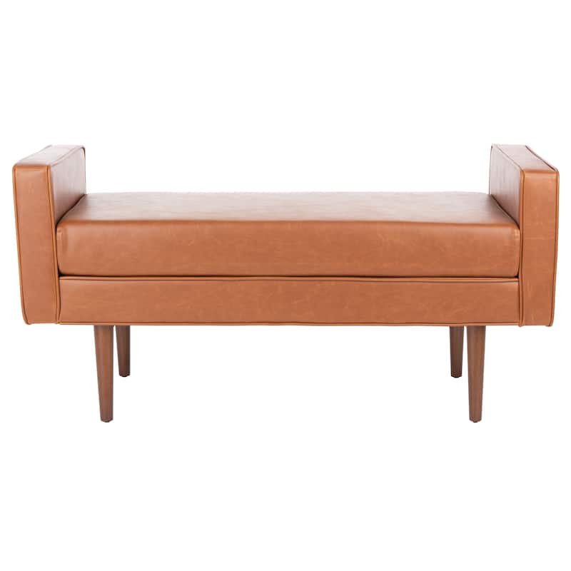 SAFAVIEH Rosalee Mid-Century Modern 25-inch Bench - 49" W x 18" L x 25" H - 49Wx18Dx25H