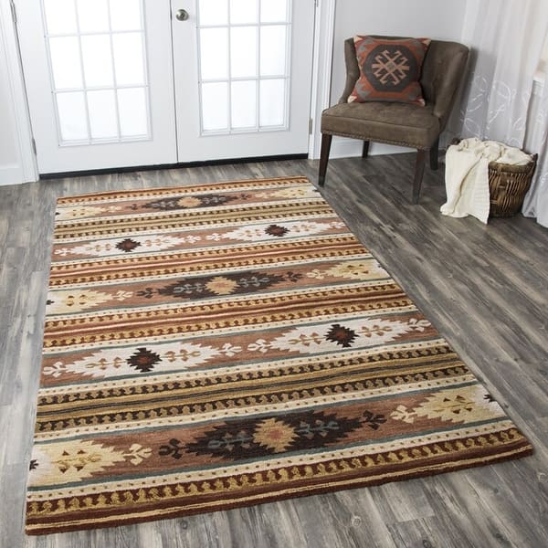 slide 2 of 15, Alora Decor Ryder Rust, Tan, Ivory, and Grey Hand-tufted Wool Rug