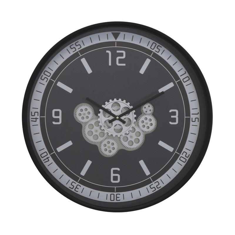 23.5 Two Tone Black & Gold Gear Clock - #106N6