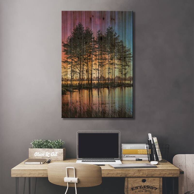 Stillness Print On Wood by ColorByFeliks - Multi-Color