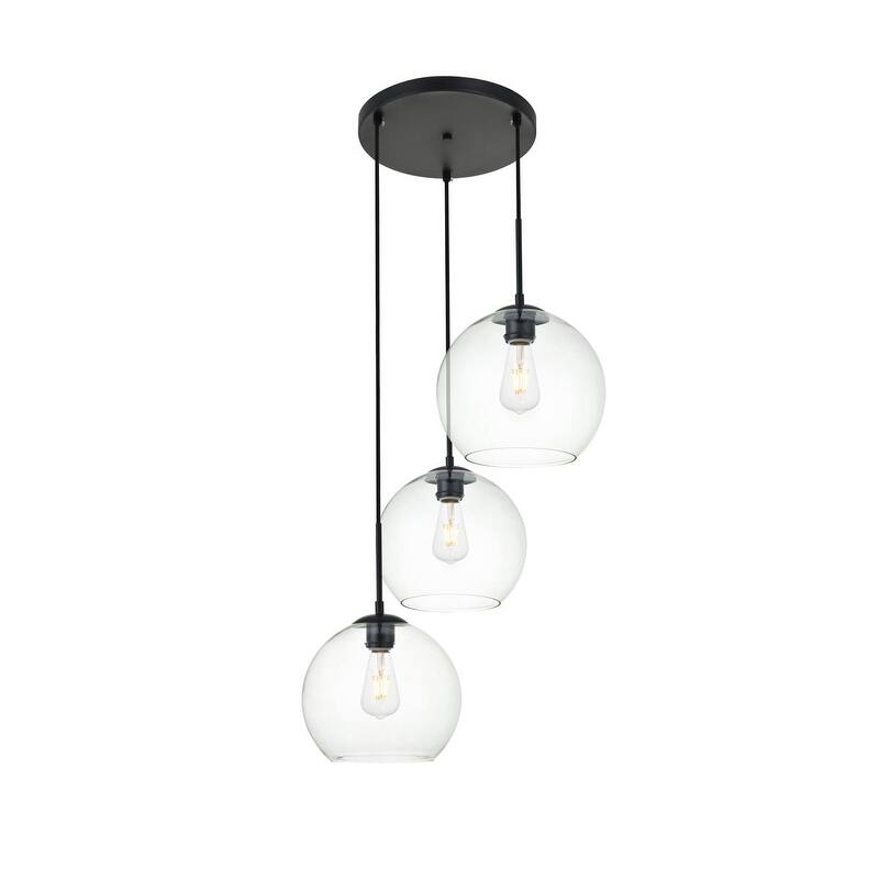 Dangling 3-light Clear Glass 20-inch Pendant