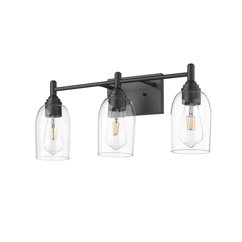 Millennium Lighting Arlett 3 Light Vanity fixture in Multiple Finishes with Clear Glass Shades