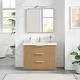 preview thumbnail 3 of 96, Santarem Single Vanity with Pure White Quartz Stone Top without Mirror