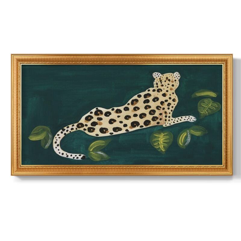 Lethargic Leopard I Premium Framed Canvas- Ready to Hang - 26x50 - Gold