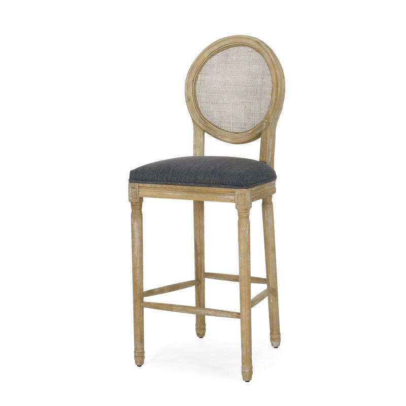 Epworth French Country Upholstered Wooden Barstools (Set of 2) by Christopher Knight Home