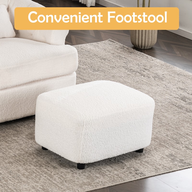 Velvet Swivel Chair with Ottoman, 360° Rotation & 300lb Capacity