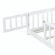 preview thumbnail 44 of 69, Queen Size Floor Bed with Fence, Door, Rubber Wood Frame & Safety Guardrails